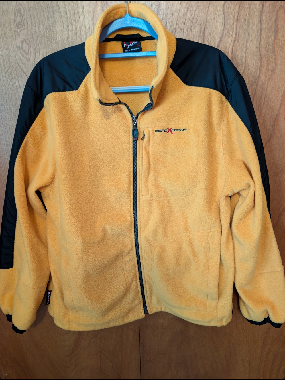 ZeroXposur Men's Yellow Fleece Jacket with Black Shoulders
